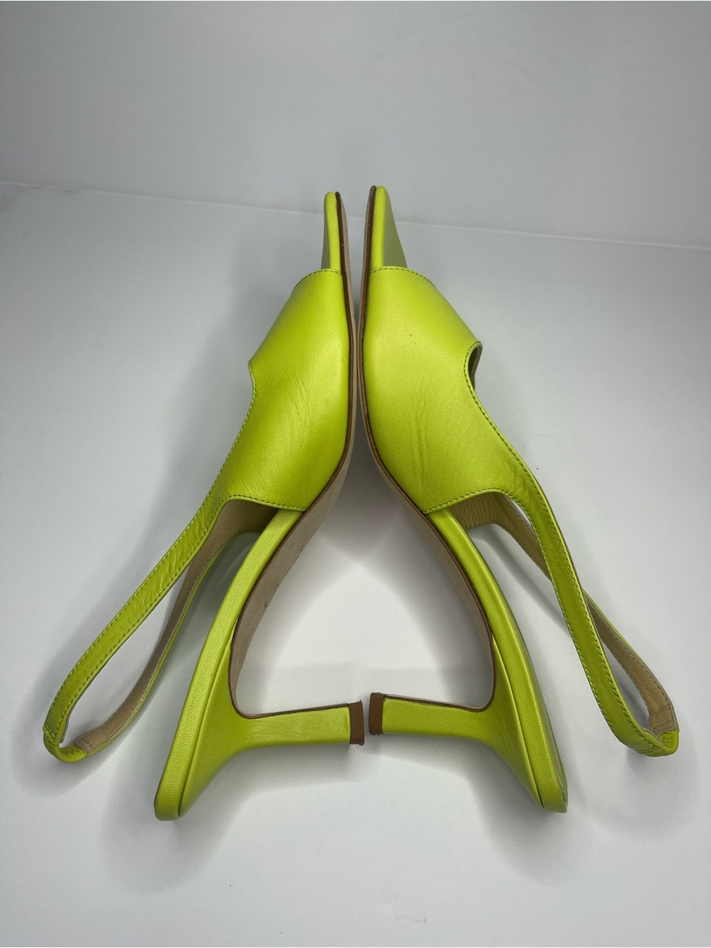Aeyde Apple Green Juno Slingback Sandals Kitten Heel Square Toe size US 8.5 - Picture 4 of 9